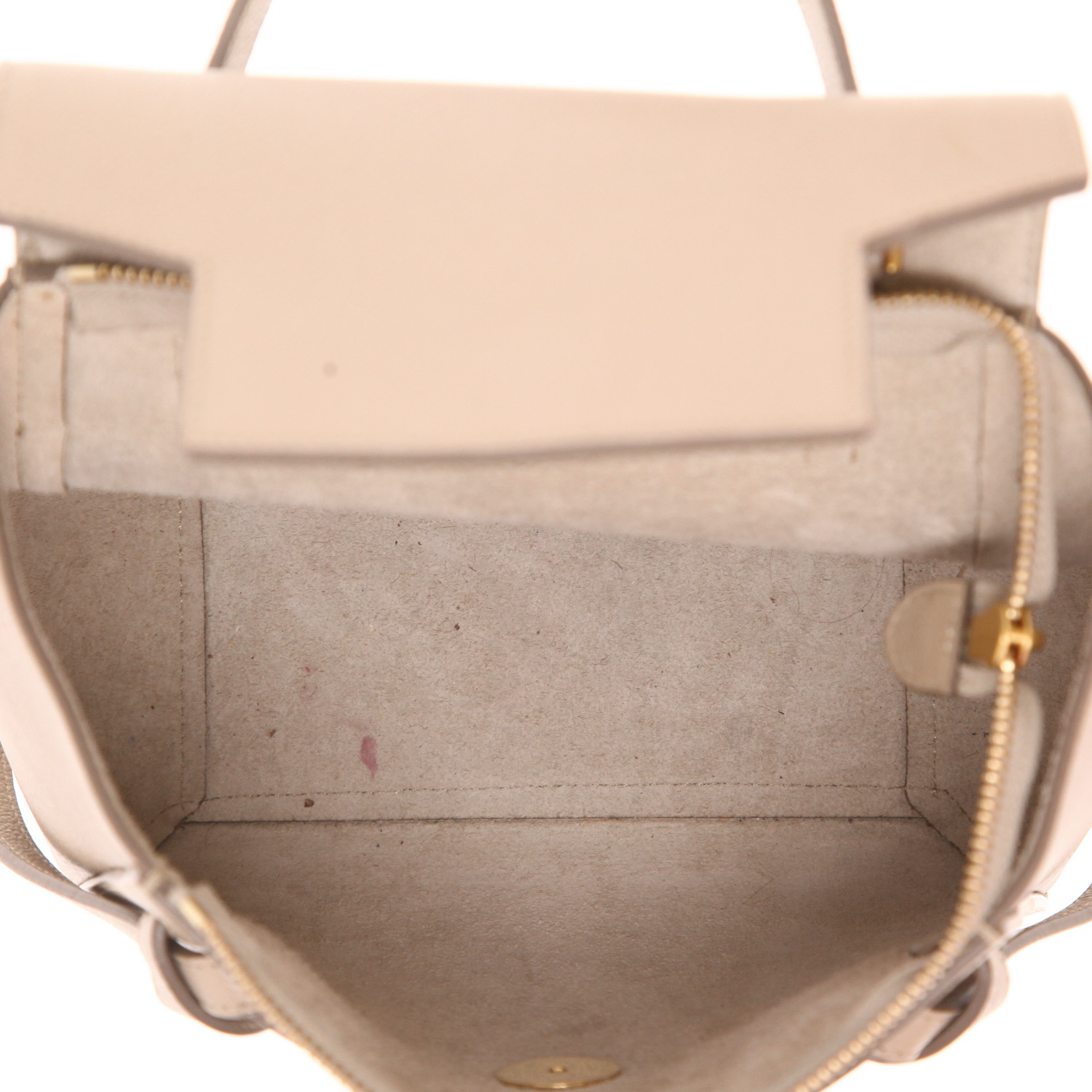 Sac bandoulière Celine  Belt Nano en cuir grainé beige - Detail D3