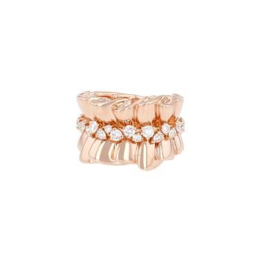 Anillo Dior «Bar en Corolle» en oro rosa y diamantes