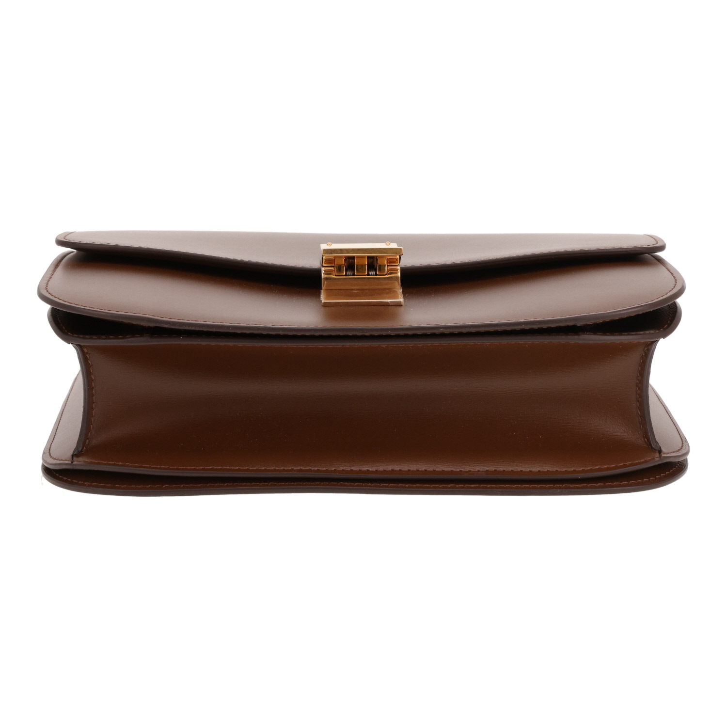 Borsa a tracolla Celine Classic Box in pelle marrone - Detail D1