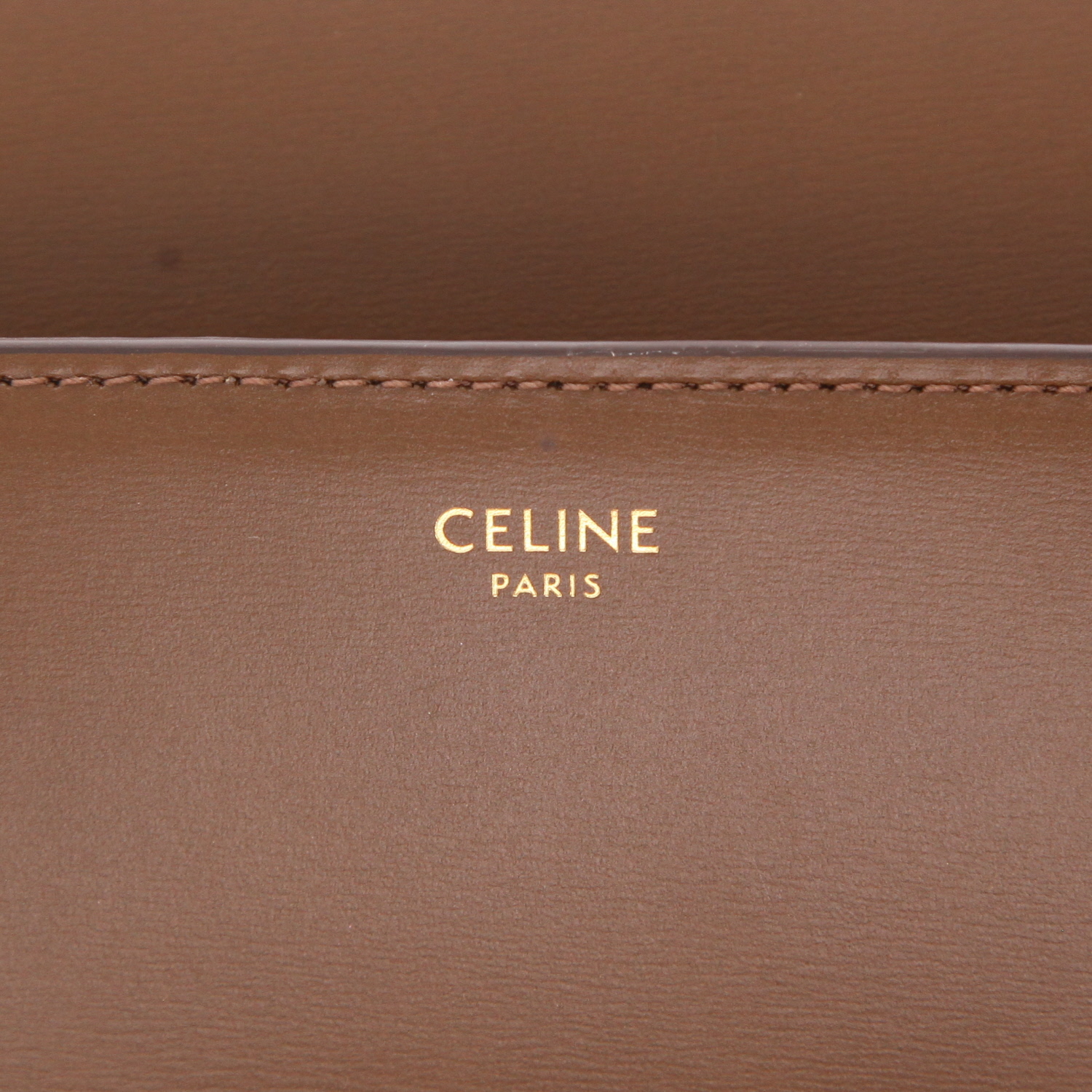 Borsa a tracolla Celine Classic Box in pelle marrone - Detail D2