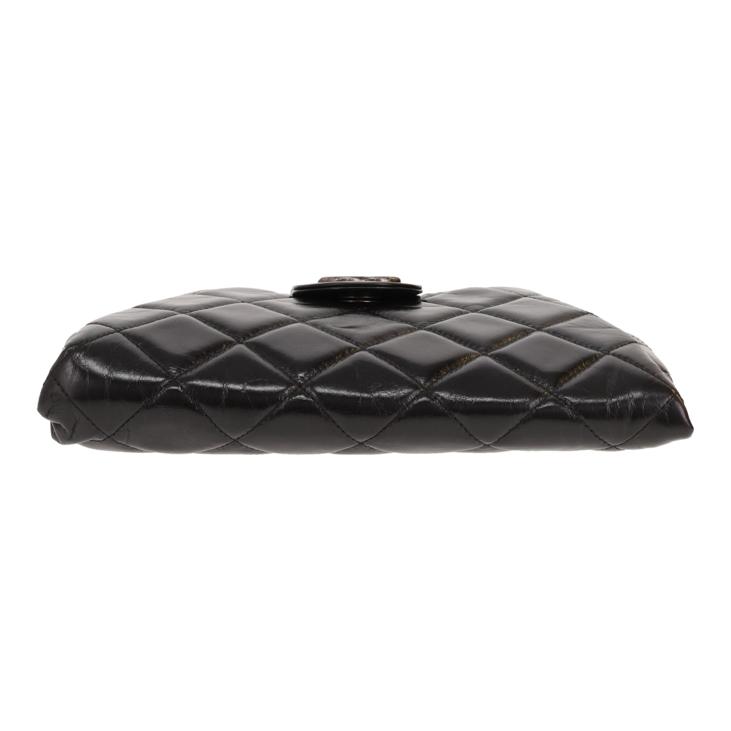 Pochette Chanel   in pelle nera invecchiata - Detail D1