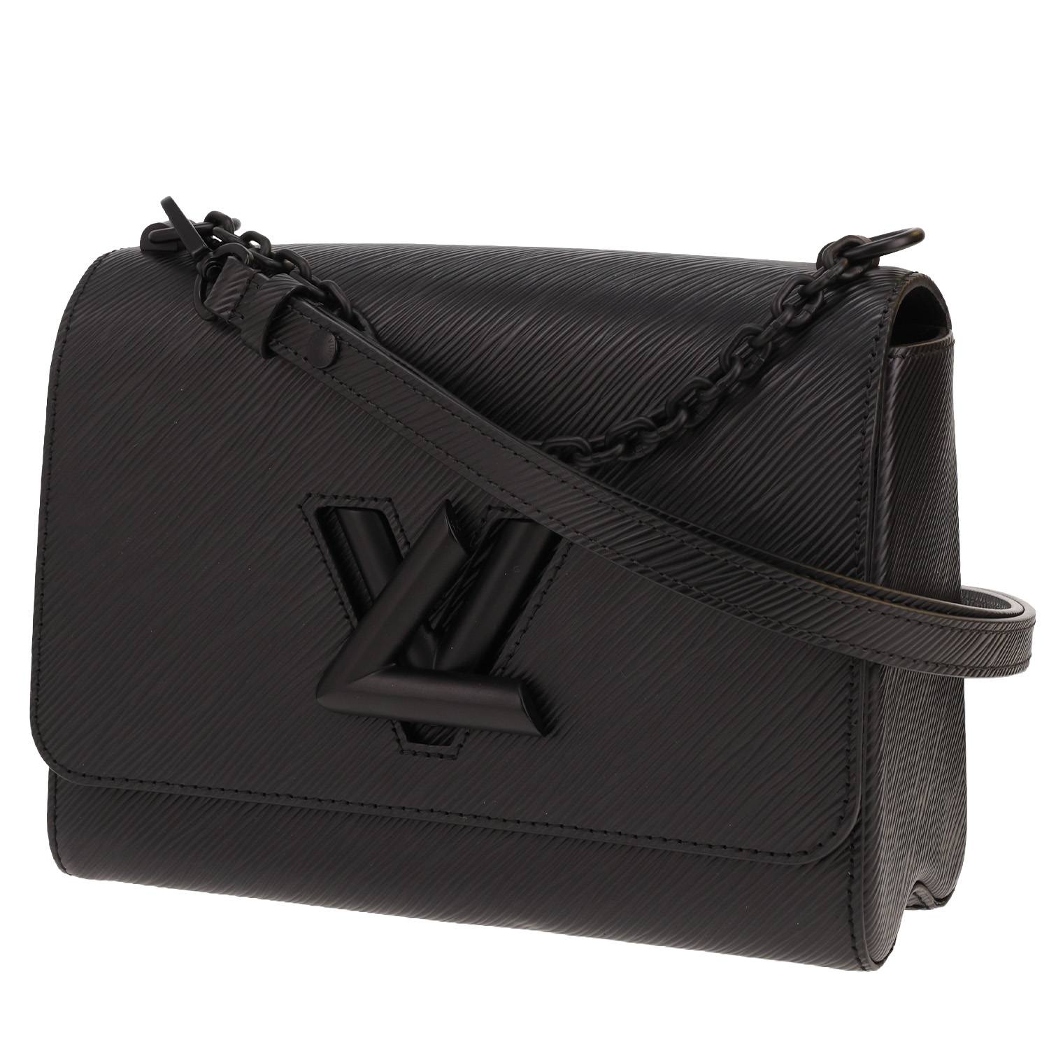 Lv Twist Lv Black Purse Louis Vuitton Black Veau Satin Monogram Twist MM Bag – THE CLOSET