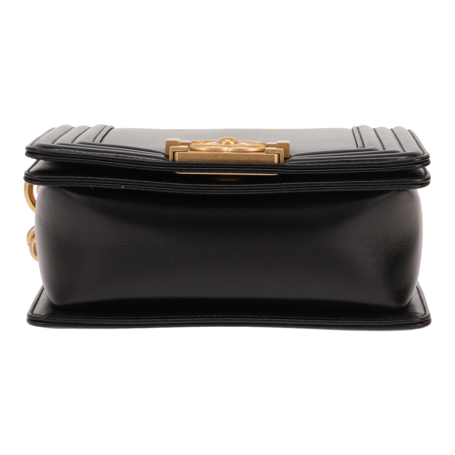 Chanel Mini Boy shoulder bag in black leather - Detail D1