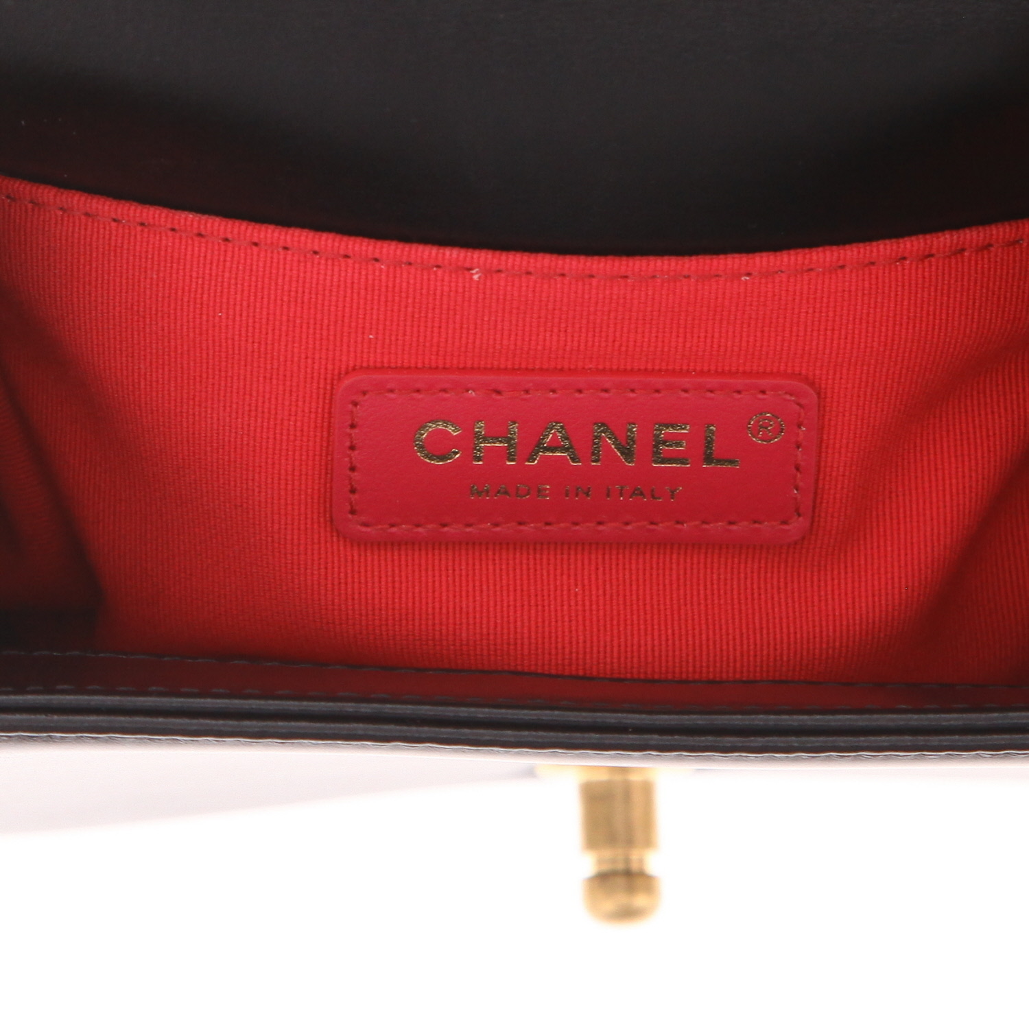 Borsa a tracolla Chanel Mini Boy in pelle nera - Detail D2