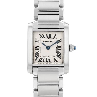 Orologio Cartier Tank Française, modello piccolo, in acciaio, Rif.: Cartier - 2384, intorno al 2000