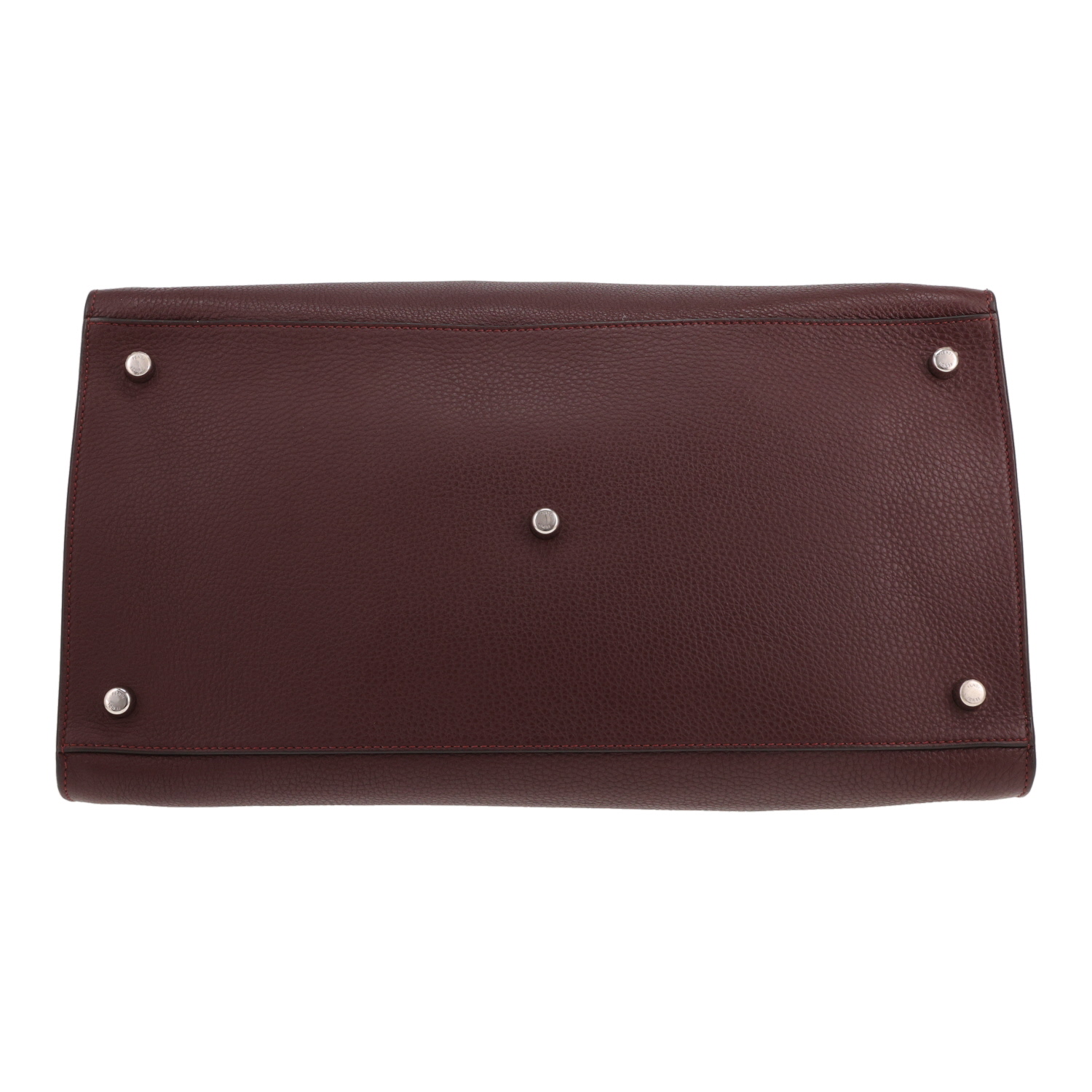 Borsa Fendi Peekaboo modello grande in pelle martellata Bordeaux - Detail D1