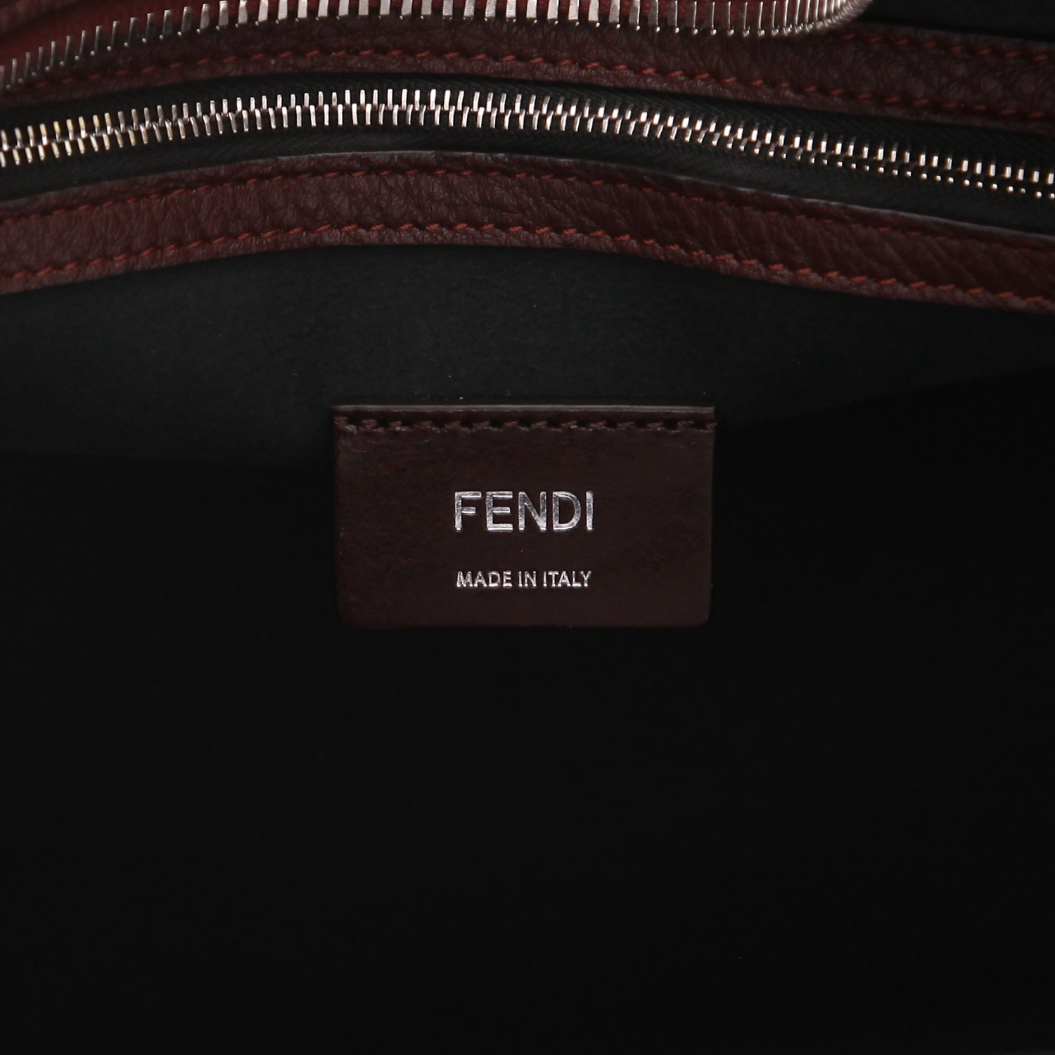 Borsa Fendi Peekaboo modello grande in pelle martellata Bordeaux - Detail D2