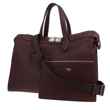 Bolso Fendi Peekaboo, modelo grande, de piel granulada color Bordeaux