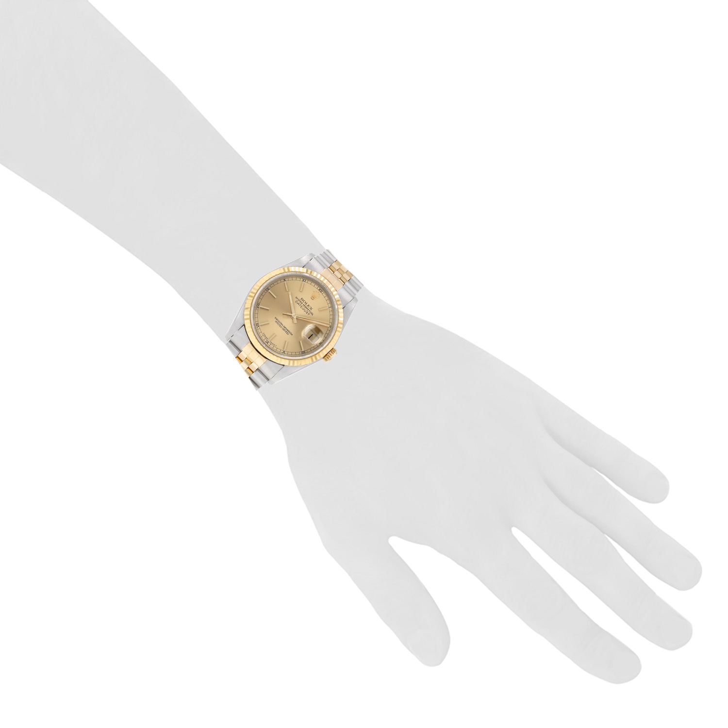 Rolex Datejust watch in gold and steel, Ref: Rolex - 16233  Circa 1996 - Detail D1