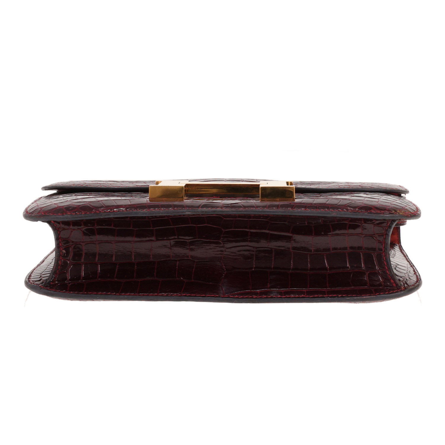 Bolso Hermès «Constance» de 24 cm en piel de cocodrilo porosus color Bordeaux - Detail D1