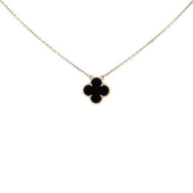 Van Cleef & Arpels Vintage Alhambra pendant in yellow gold and onyx