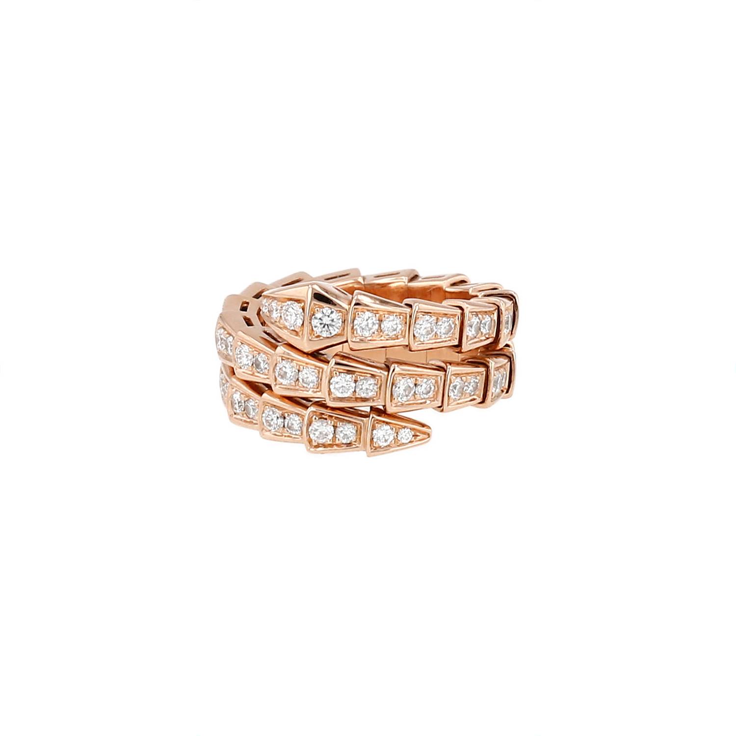 Bague Bulgari Serpenti Viper or rose diamants occasion