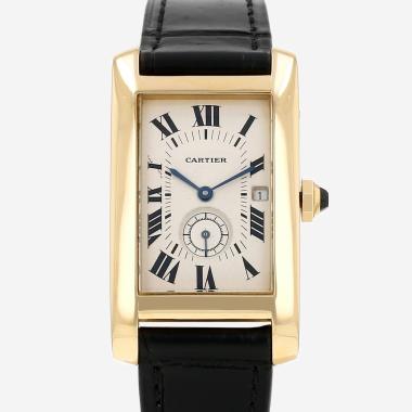 Cartier Tank Américaine watch in yellow gold, Ref: Cartier - 8012905  Circa 1990