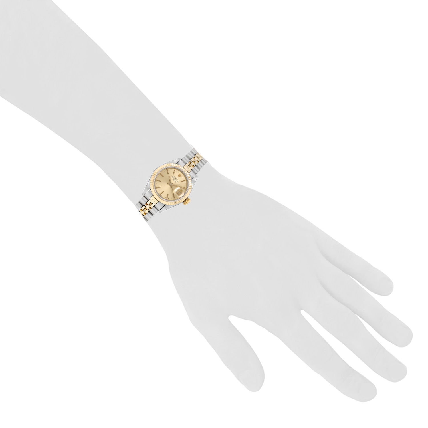 Reloj Rolex Lady Oyster Perpetual Date de oro y acero, ref.: Rolex - 69173, hacia 1984 - Detail D1