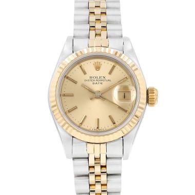 Reloj Rolex Lady Oyster Perpetual Date de oro y acero, ref.: Rolex - 69173, hacia 1984