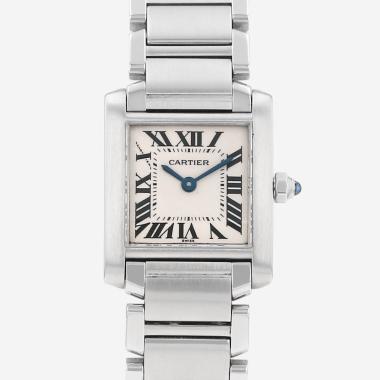 Montre Cartier Tank Française petit modèle  en acier Ref: Cartier - 2300  Vers 2000