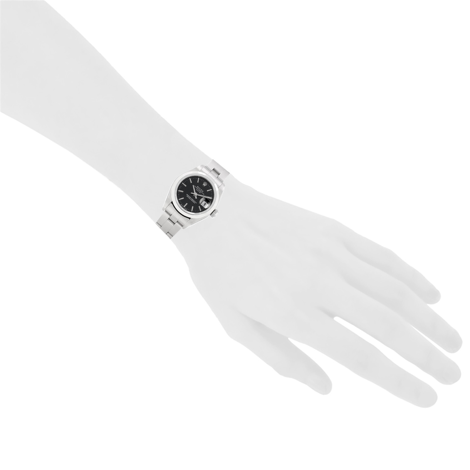 Montre Rolex Lady Oyster Perpetual Date en acier Ref: Rolex - 79160  Vers 2001 - Detail D1