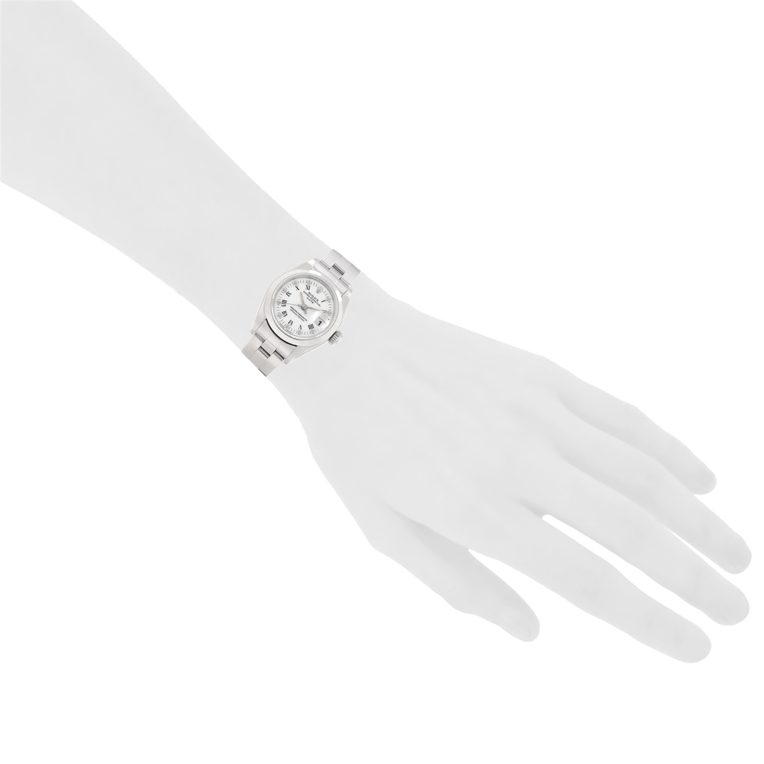 Montre Rolex Lady Oyster Perpetual Date en acier Ref: Rolex - 79160  Vers 2000 - Detail D1