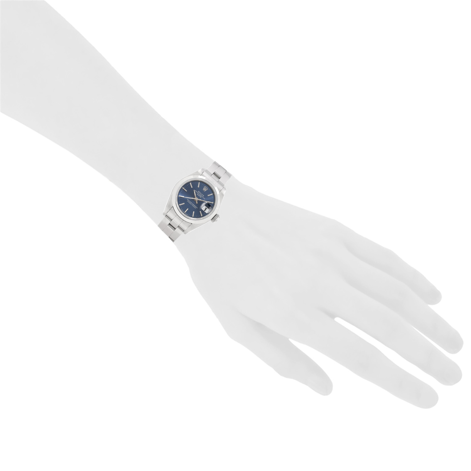 Montre Rolex Lady Oyster Perpetual Date en acier Ref: Rolex - 69160  Vers 1996 - Detail D1