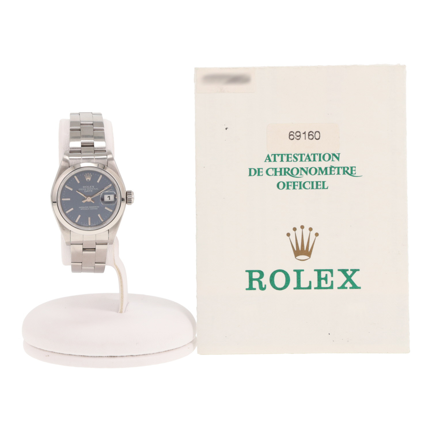 Montre Rolex Lady Oyster Perpetual Date en acier Ref: Rolex - 69160  Vers 1996