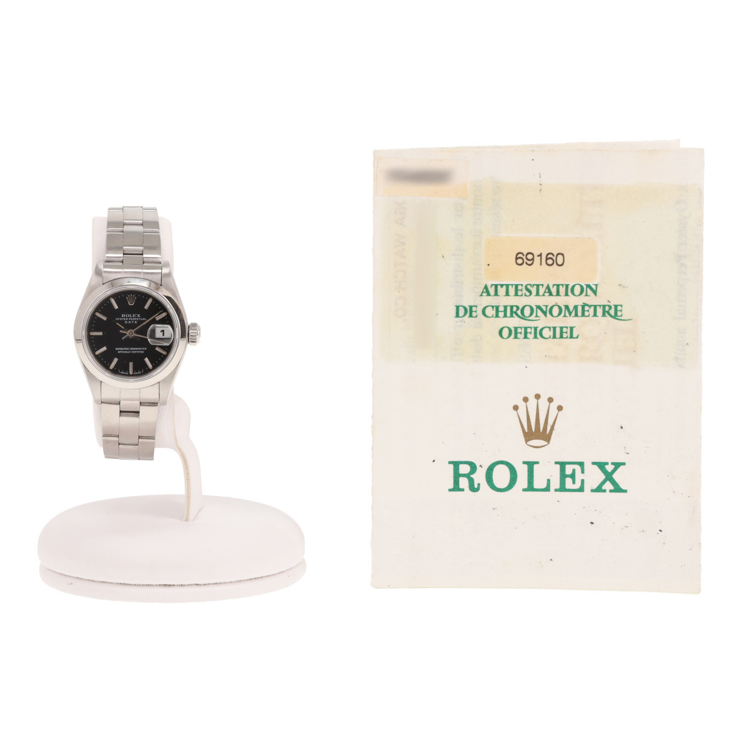 Montre Rolex Lady Oyster Perpetual Date en acier Ref: Rolex - 69160  Vers 1996