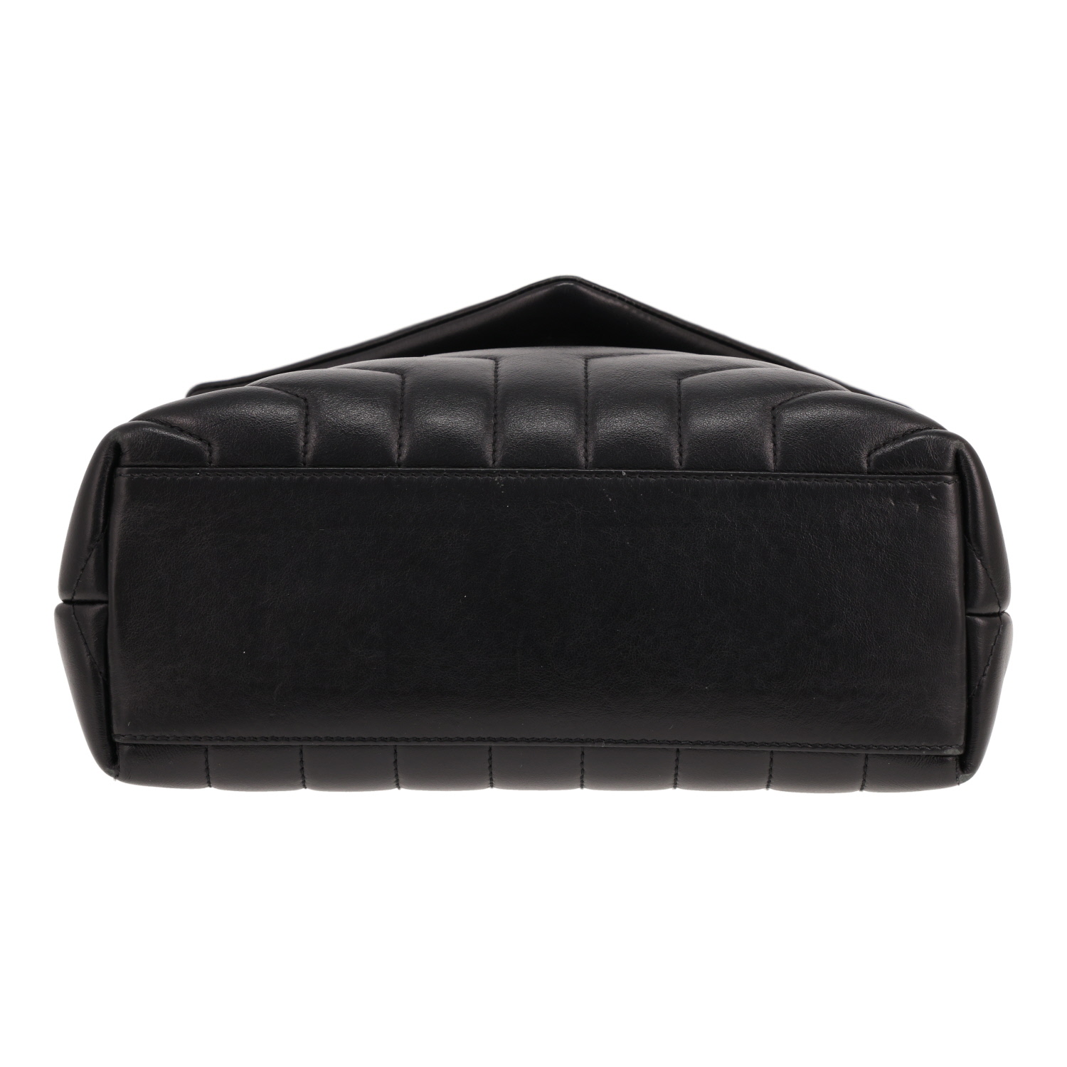 Bolso bandolera Saint Laurent «Loulou» de piel acolchada con diseño en espiga Noir - Detail D1