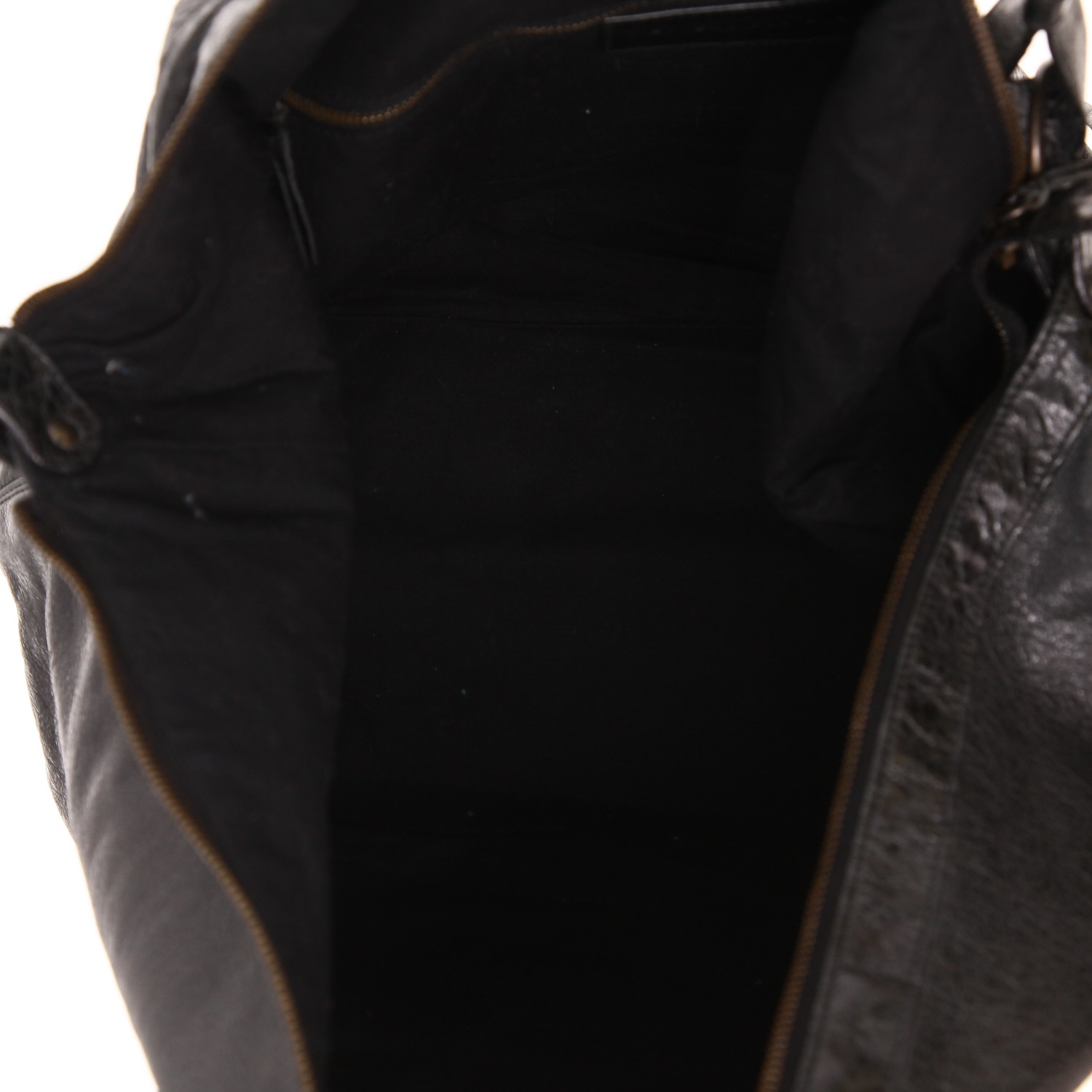 Bolso de hombro Balenciaga Courrier XL de piel negra - Detail D3