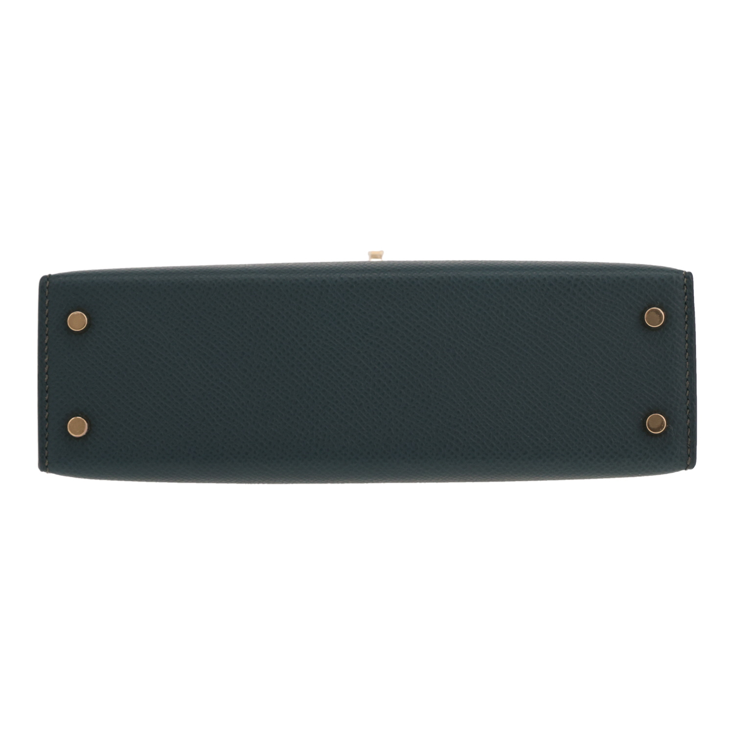 Bolso bandolera Hermès Kelly de 20 cm, de piel Epsom en color Verde Sapin - Detail D1