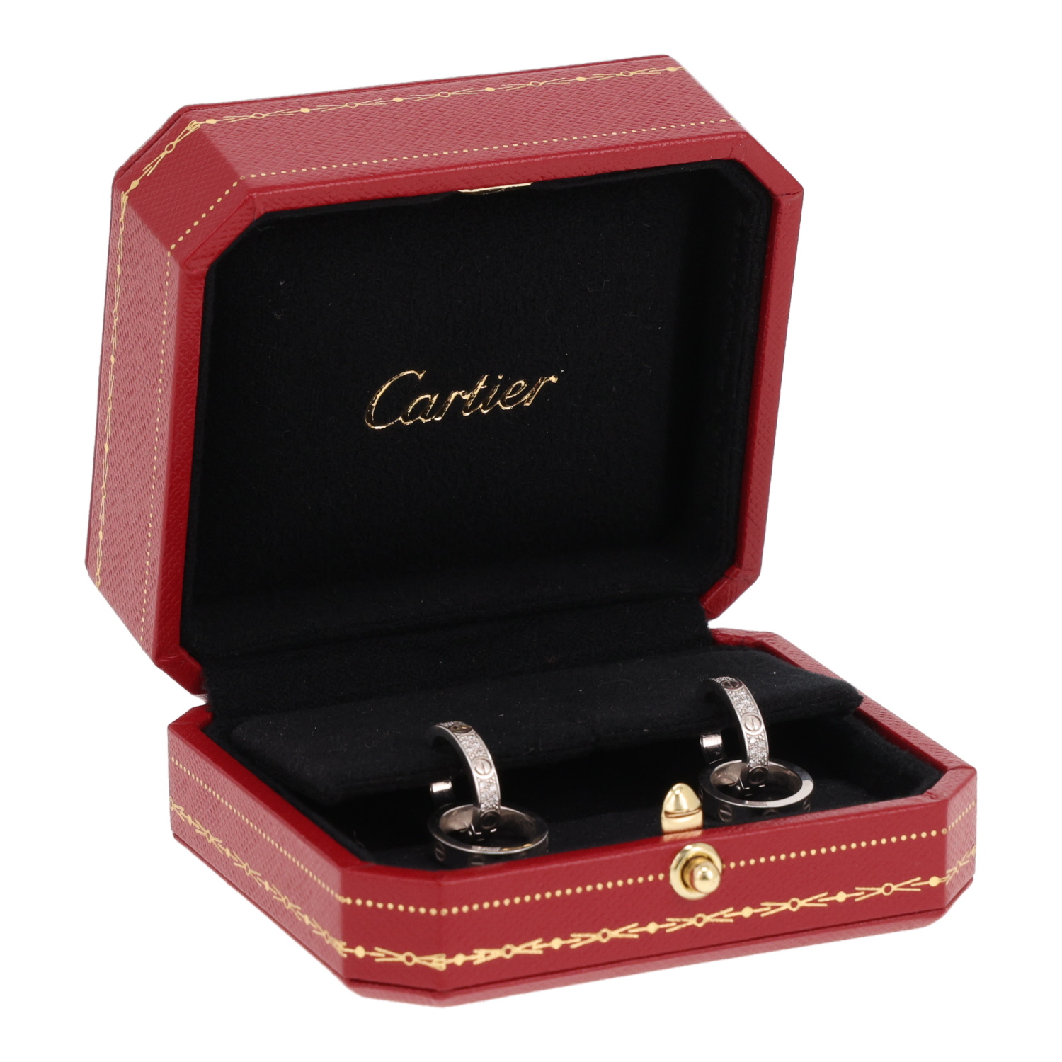 A pair of Cartier Love pavé earrings in white gold and diamonds - Detail D2