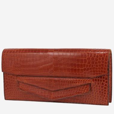 Bolso Hermès «Faco» de cocodrilo porosus marrón