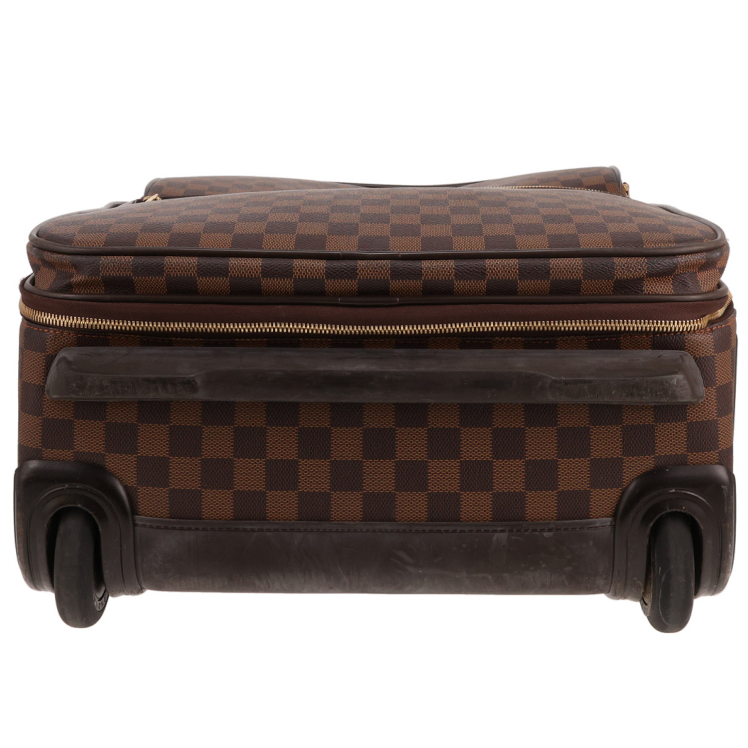 Valigia Louis Vuitton Pegase in tela Damier Ébène e pelle marrone - Detail D1