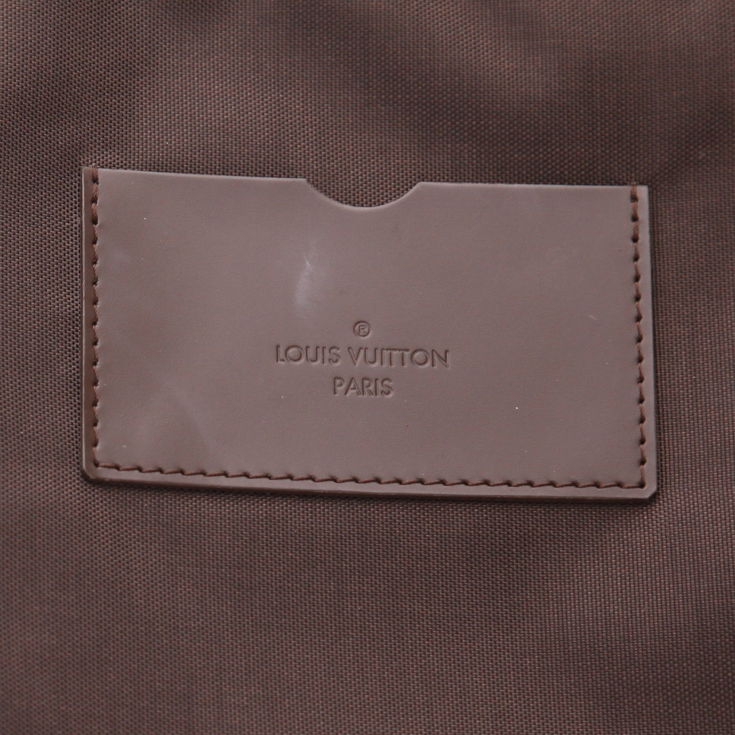 Louis Vuitton Pegase suitcase in ebony Damier canvas and brown leather - Detail D2