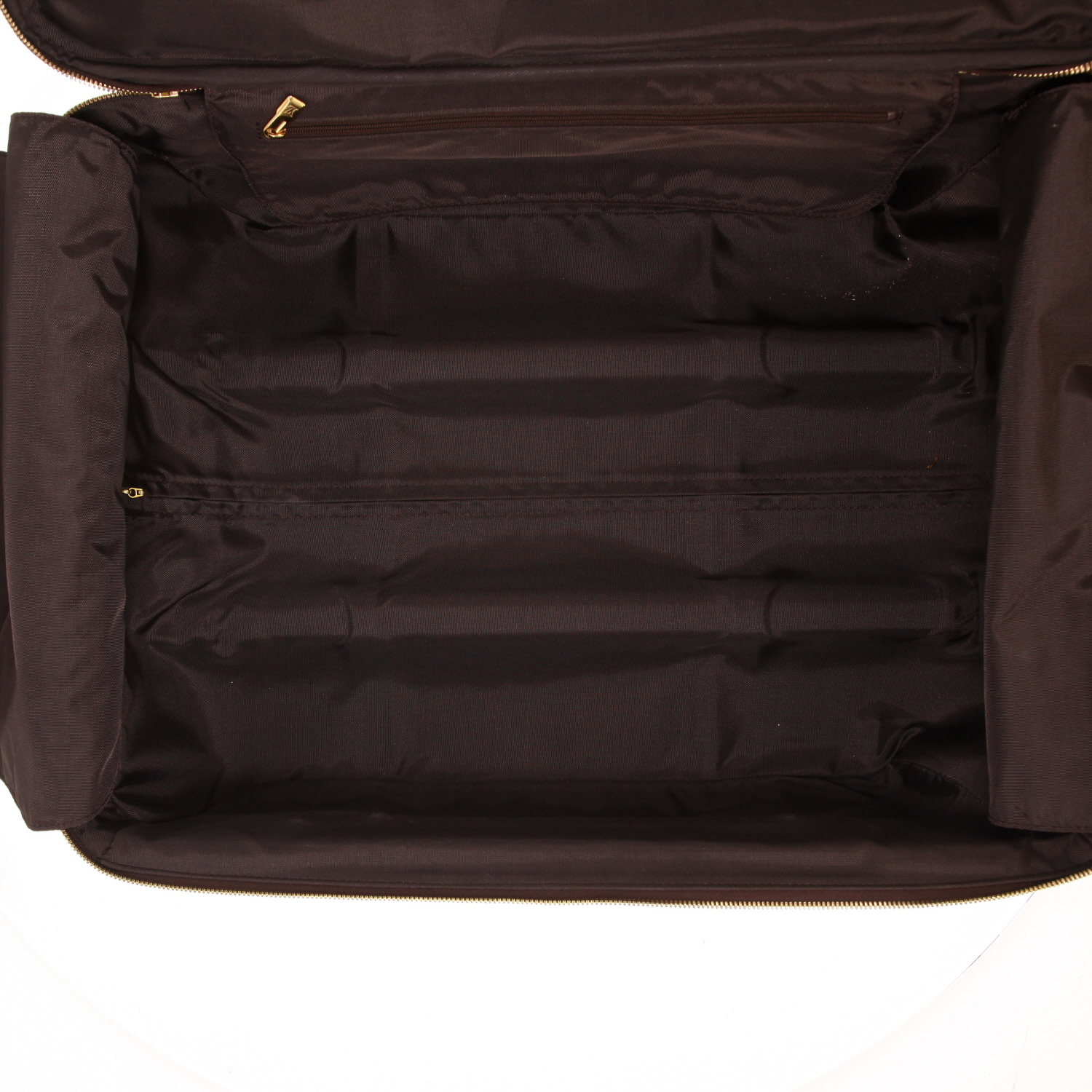 Valise Louis Vuitton  Pegase en toile damier ébène et cuir marron - Detail D3