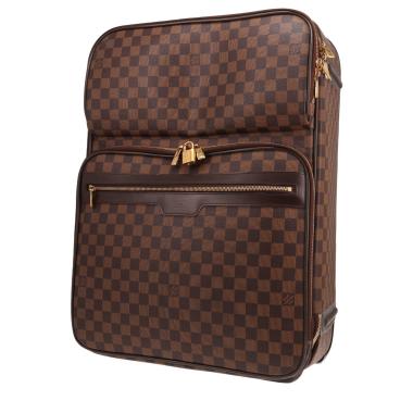 Louis Vuitton Pegase suitcase in ebony Damier canvas and brown leather