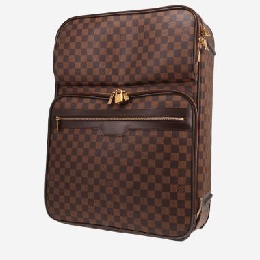 Valise Louis Vuitton  Pegase en toile damier ébène et cuir marron