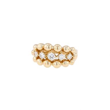Anello Boucheron “Grains de Raisins”, modello medio, in oro giallo e diamanti
