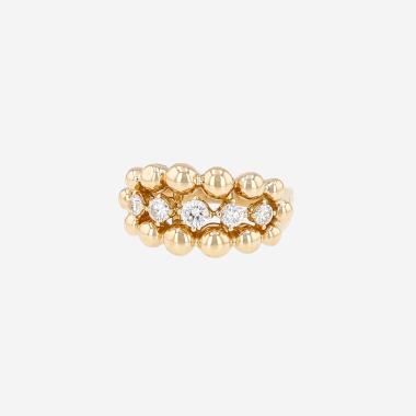 Anillo Boucheron «Grains de Raisin», modelo mediano, en oro amarillo y diamantes