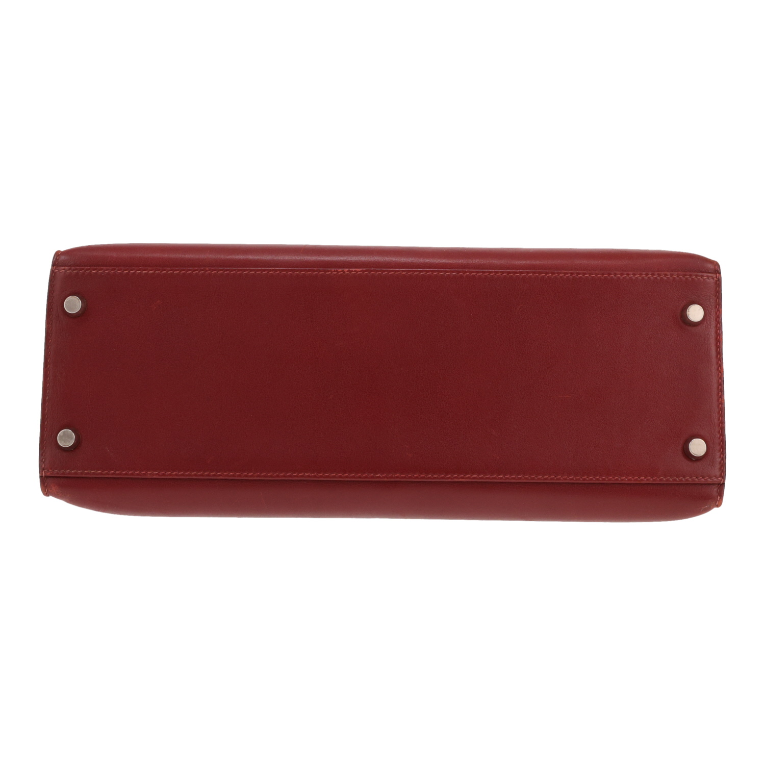 Hermès Kelly 32 cm handbag in red Swift leather Rouge H - Detail D1