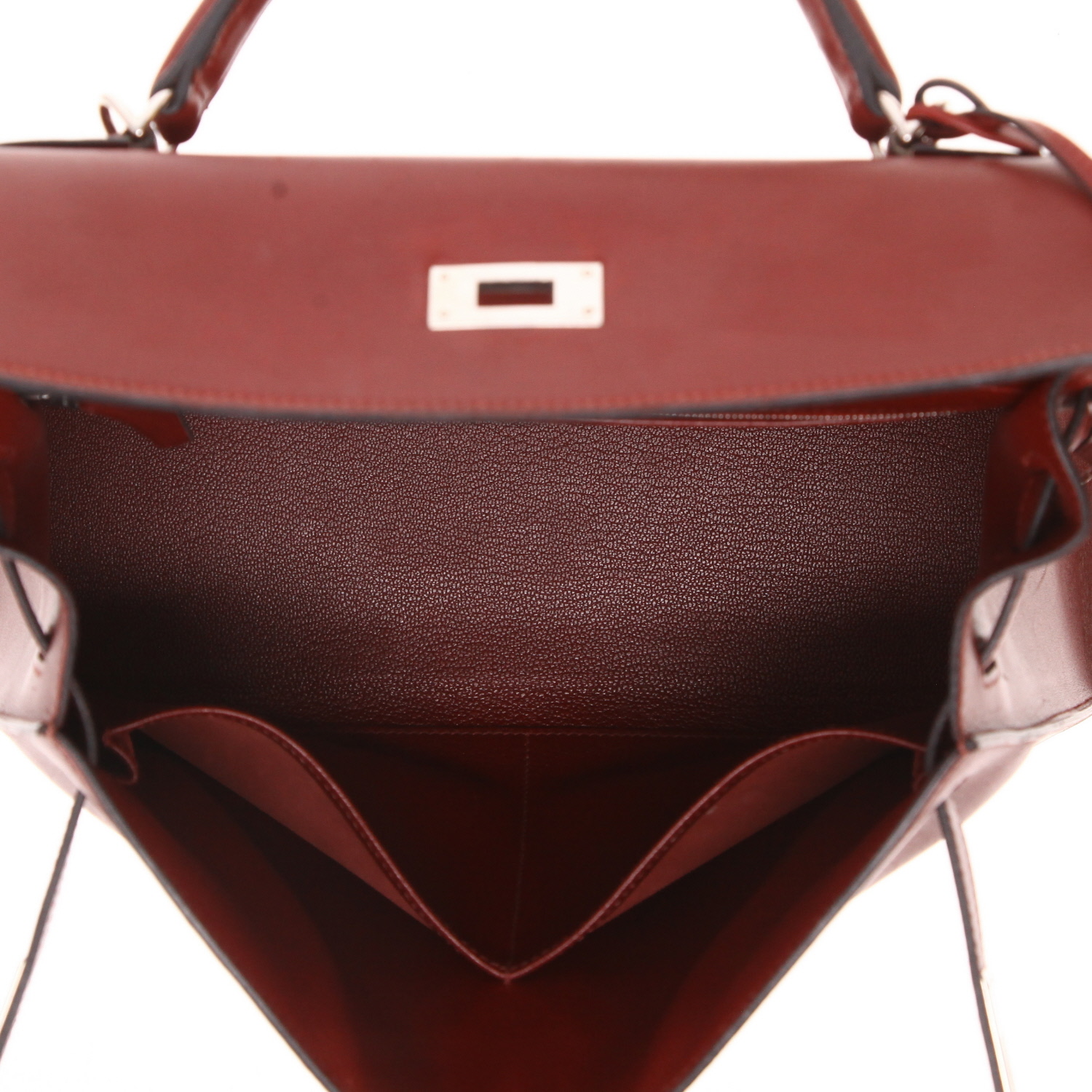 Sac à main Hermès  Kelly 32 cm en cuir Swift rouge H - Detail D3