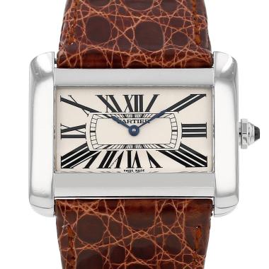 Reloj Cartier Tank Divan, modelo grande, de acero. Ref.: Cartier - 2600. Hacia el año 2000