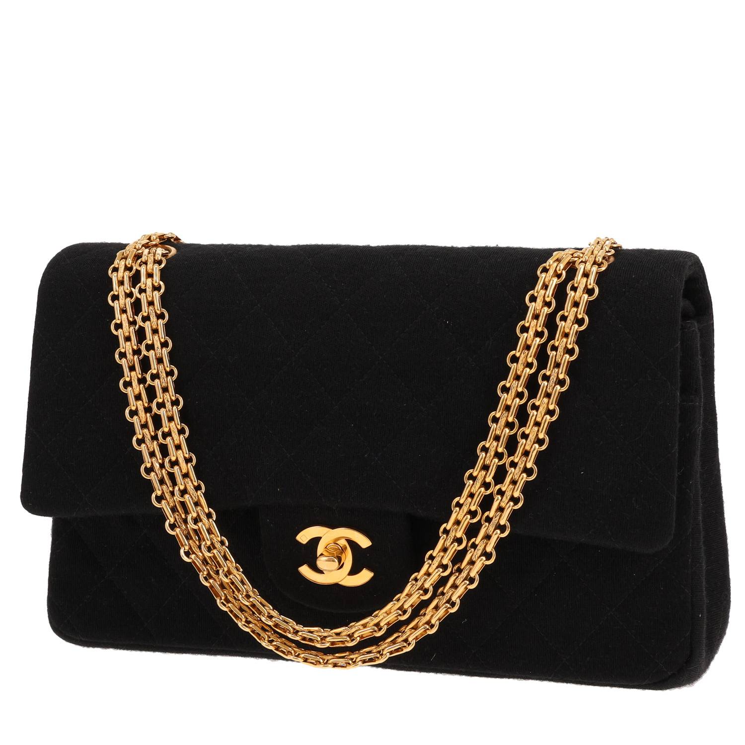 Sac Chanel Classic Flap Jersey Noir 1996 – Occasion