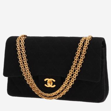 Sac à main Chanel  Timeless Classic en toile jersey noire