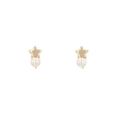 A pair of Mikimoto earrings in yellow gold and cultured pearls