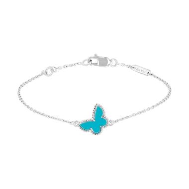Van Cleef &amp; Arpels Sweet Butterflies bracelet in white gold and Turquoise
