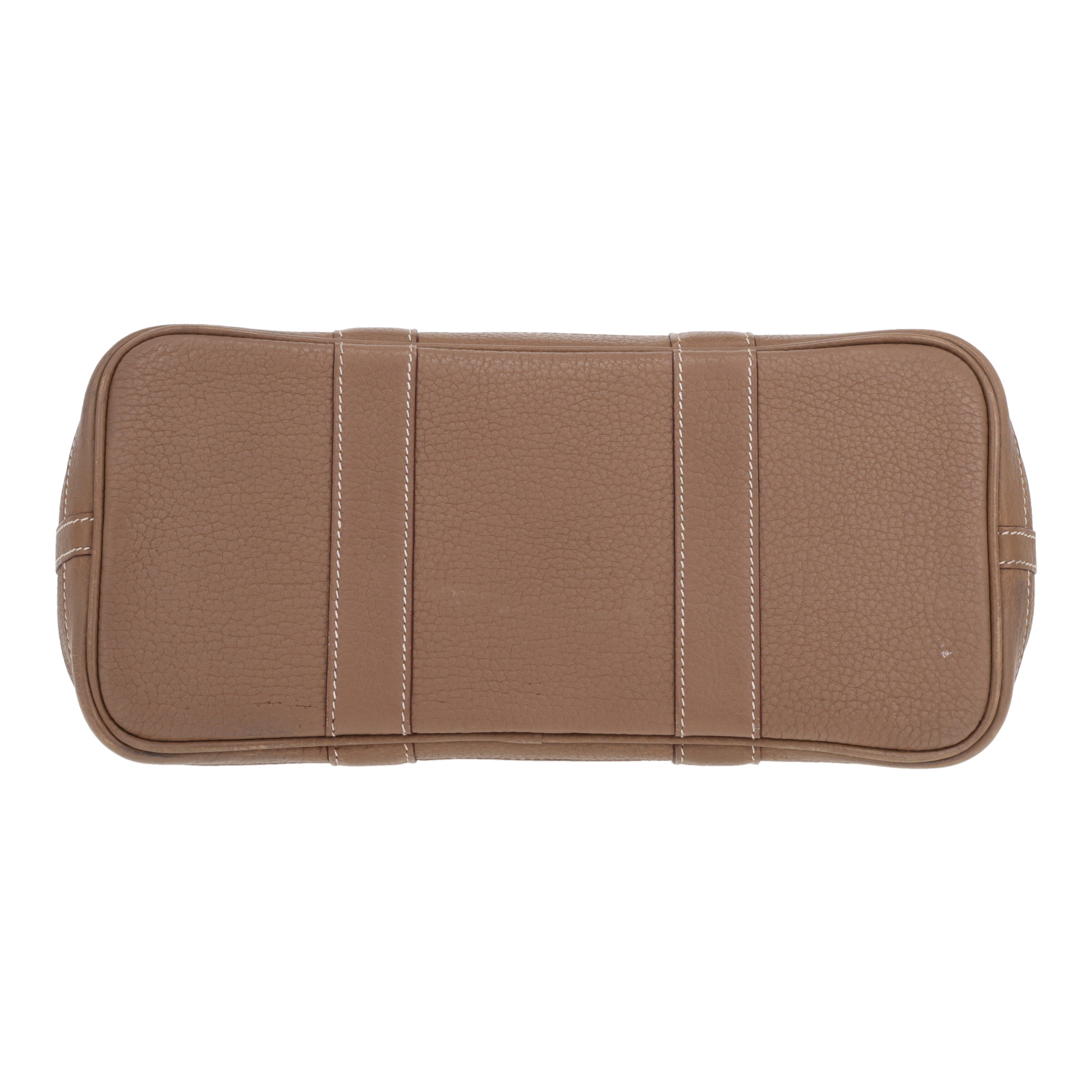 Hermès Garden Party 30 cm tote bag in togo leather with Étoupe finish in straw colour - Detail D1