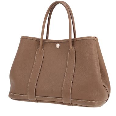Hermès Garden Party 30 cm tote bag in togo leather with Étoupe finish in straw colour