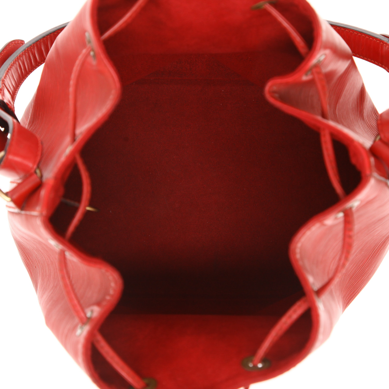 Borsa Louis Vuitton  Petit Noé in pelle Épi rossa - Detail D3