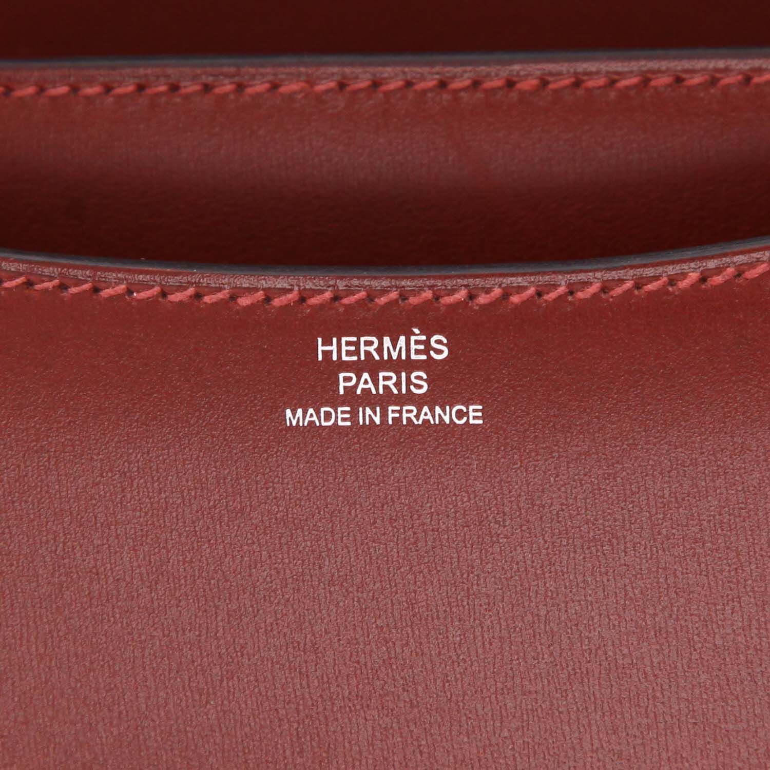 Bolso de mano Hermès «Constance» de 18 cm, de piel roja «Box H» - Detail D2