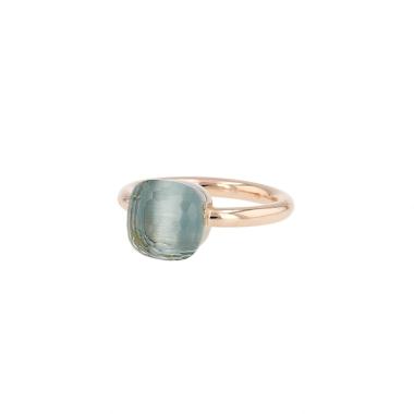 Anillo Pomellato Nudo Classic en oro rosa, oro Blanc y topacio