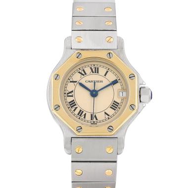 Montre Cartier Santos Octogonale en or et acier Ref: Cartier - 187903  Vers 1990